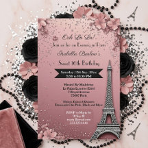 Abend in Paris Eiffelturm Sweet 16 Rosa Hauch