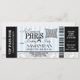 Abend in Paris Süß 16 Party Einladungen