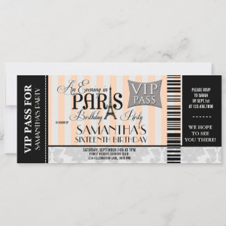 Abend in Paris Süß 16 Party Einladungen