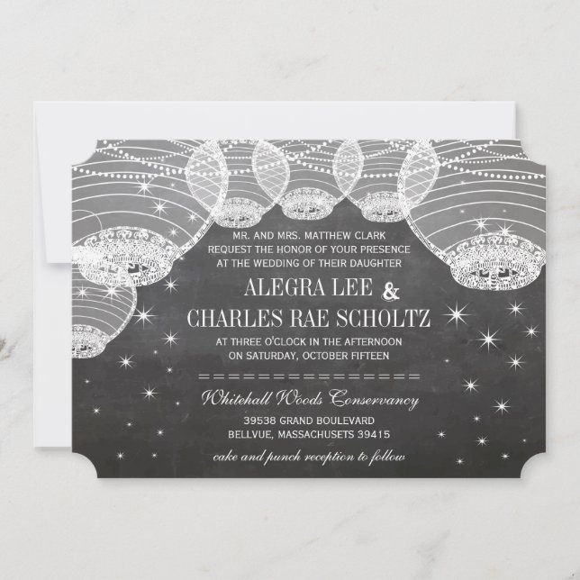 Abend-Karton-Laterne unter den Sternen Einladung (Vorderseite)