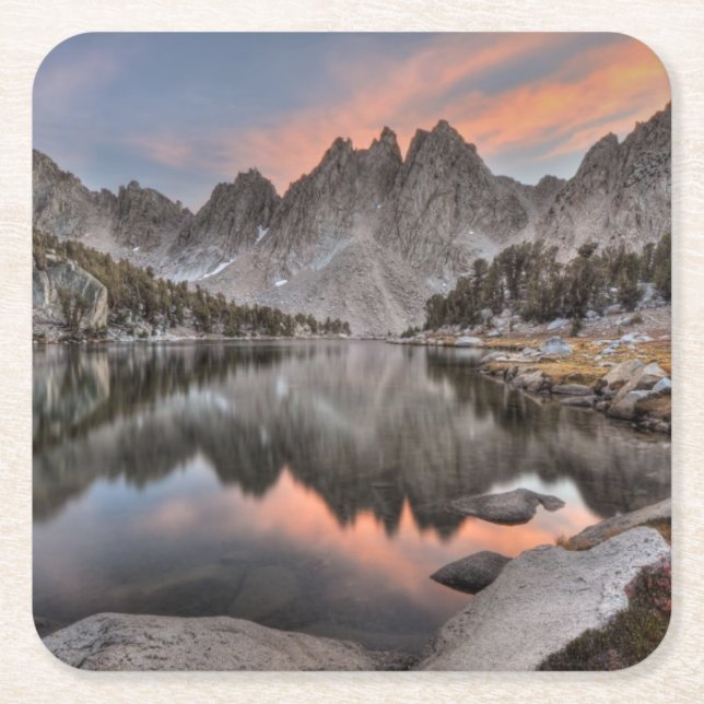 Abend Kearsarge Pinnacles-Reflexionen Rechteckiger Pappuntersetzer (Vorderseite)