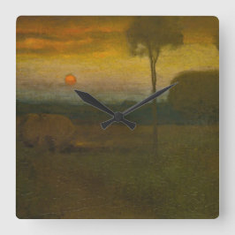 Abend Landscape by George Inness (1889) Quadratische Wanduhr