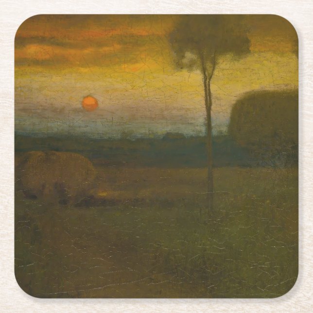 Abend Landscape by George Inness (1889) Rechteckiger Pappuntersetzer (Vorderseite)