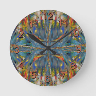 Abend-Leuchten in Sky BlueBackward-Uhr Runde Wanduhr