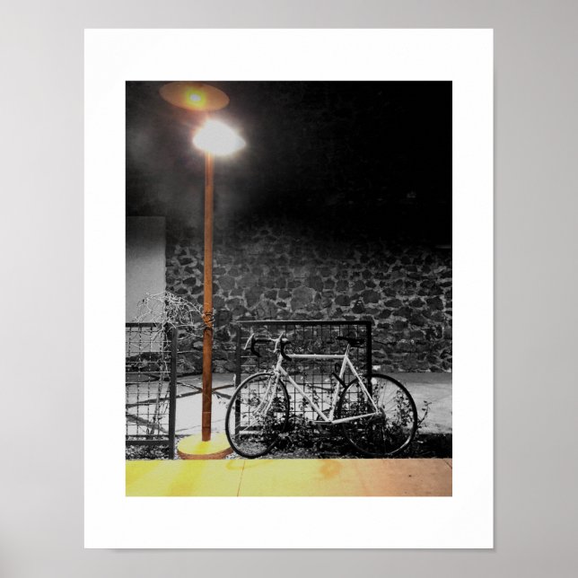Abend-Licht auf Radbild Poster (Vorne)