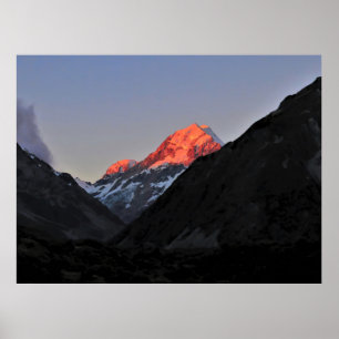 Abend Light auf Aoraki Poster