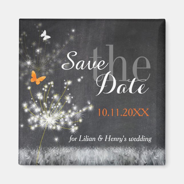 Abend-Lüster Hochzeitssache Datum speichern Magnet (Vorne)