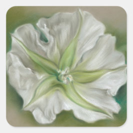 Abend Moonflower Pasta Art Quadratischer Aufkleber