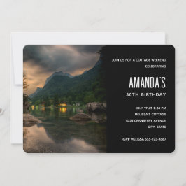 Abend Mountain Lake Foto Geburtstag Einladung