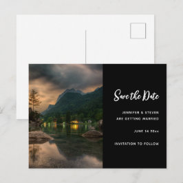 Abend Mountain Lake Foto Save the Date Einladungspostkarte