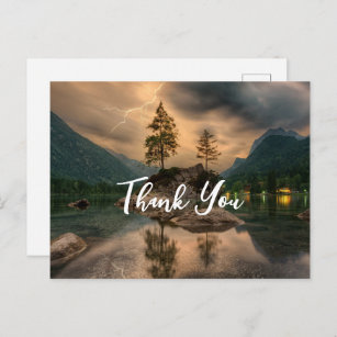 Abend Mountain Lake Fotograf Vielen Dank Postkarte