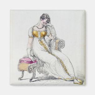 Abend- oder Hochzeitskleid, Modeplatte aus Magnet