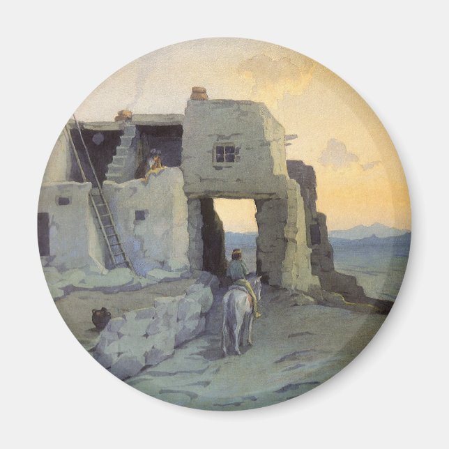 Abend, Pueblo von Walpi von Marion Kavagh Wachtel Magnet (Vorne)