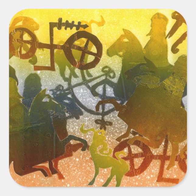 Abend Quadratischer Aufkleber (Vorderseite)