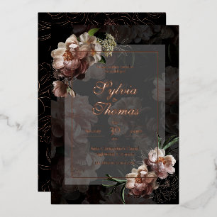 Abend Rose Goldene Foil Hochzeit Folieneinladung