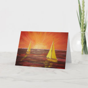 Abend Sail - Grußkarte Karte