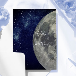 Abend Sky Moon Stars Blue Wedding Einladung