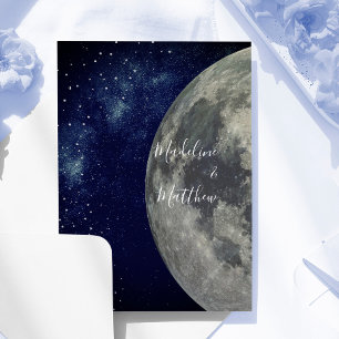 Abend Sky Moon Stars Blue Wedding Einladung