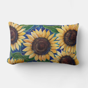 Abend Sonnenblumenwerfen Kissen von Renee Lavoie