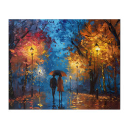 Abend Spaziergang im Herbst Acryl Wandkunst