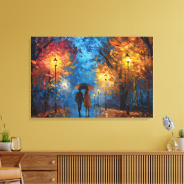 Abend Spaziergang im Herbst Leinwanddruck