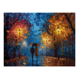 Abend Spaziergang im Herbst Poster
