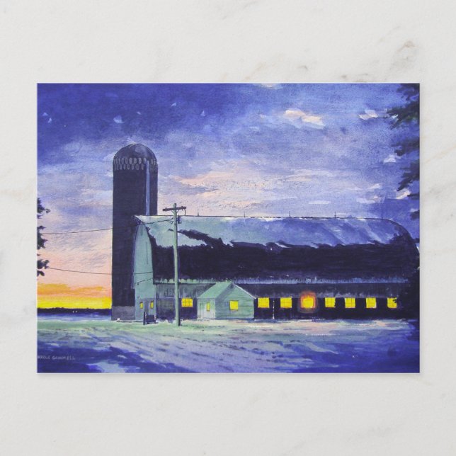 Abend Stall Sunset-Postkarte Postkarte (Vorderseite)