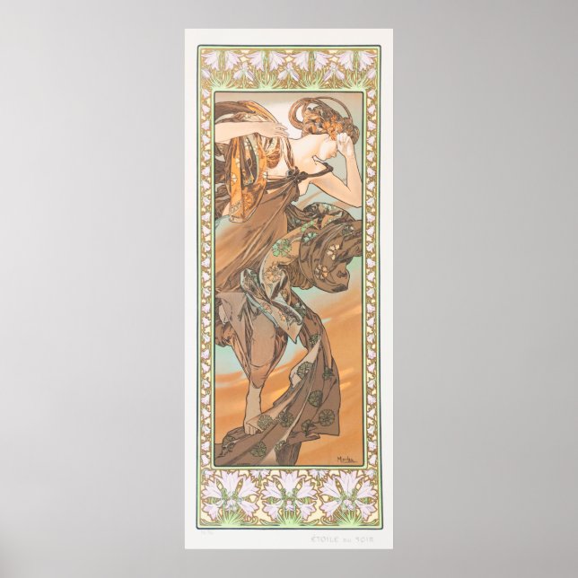 Abend Star von Alphonse Mucha Poster (Vorne)