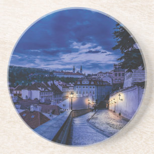 Abend Straße in Prag Getränkeuntersetzer
