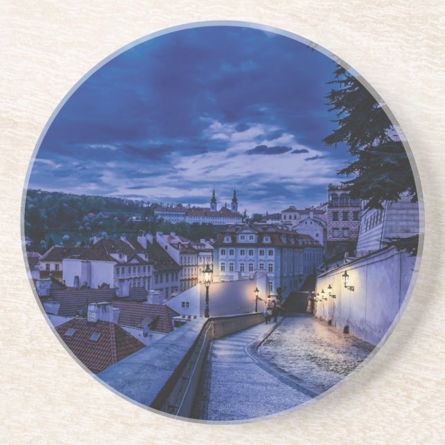 Abend Straße in Prag Getränkeuntersetzer (Vorne)