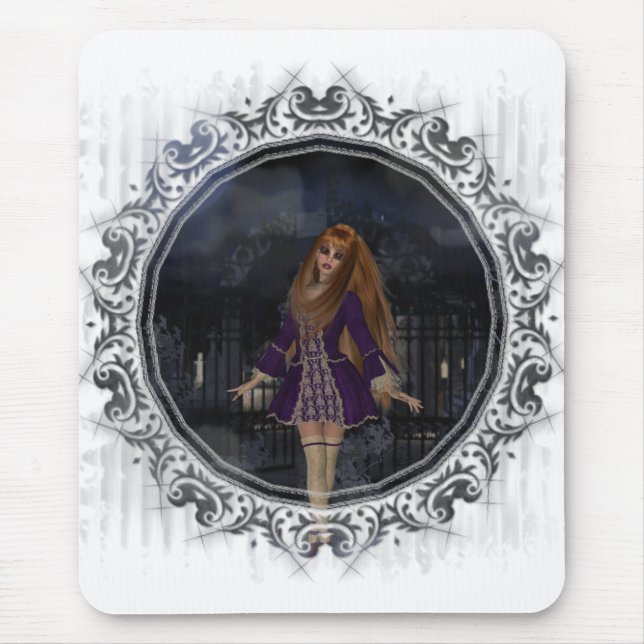 Abend Stroll GothicFantasy Redhead Girl Mousepad (Vorne)