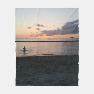 Abend Sunset Tropical Beach Waikiki Oahu Hawaii Fleecedecke