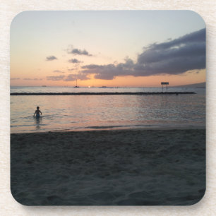 Abend Sunset Tropical Beach Waikiki Oahu Hawaii Getränkeuntersetzer