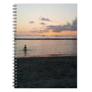 Abend Sunset Tropical Beach Waikiki Oahu Hawaii Notizblock