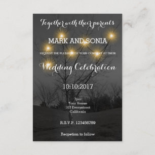 Abend Tree Garden Hochzeit Einladung