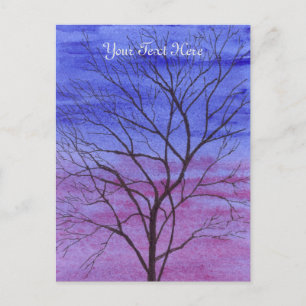 Abend Tree Postcard Postkarte