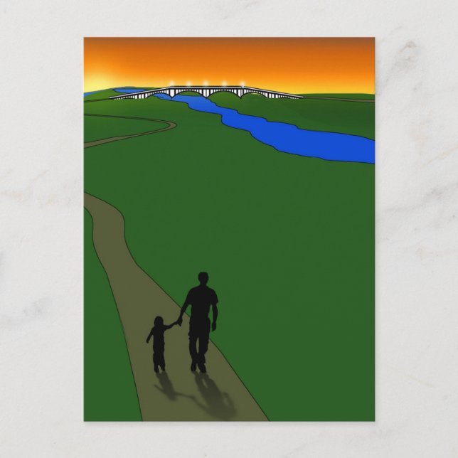 Abend und Vater Postkarte (Vorderseite)