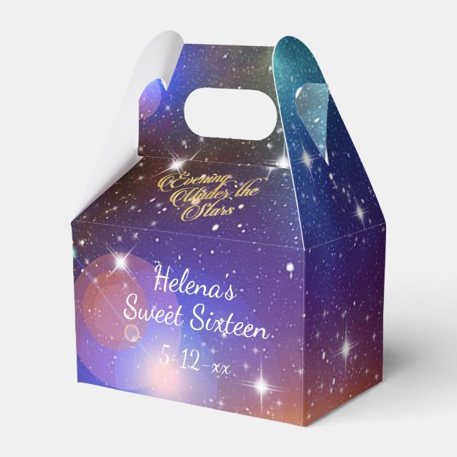 Abend unter den Sternen Galaxy Stars Süß 16 Geschenkschachtel (Vorderseite)