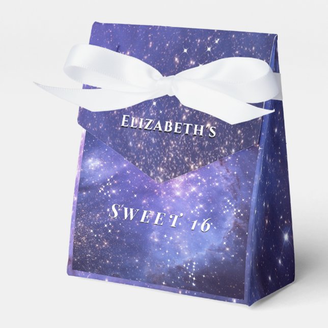 Abend unter den Sternen Süße 16 Sparkle Galaxie Geschenkschachtel (Vorderseite)