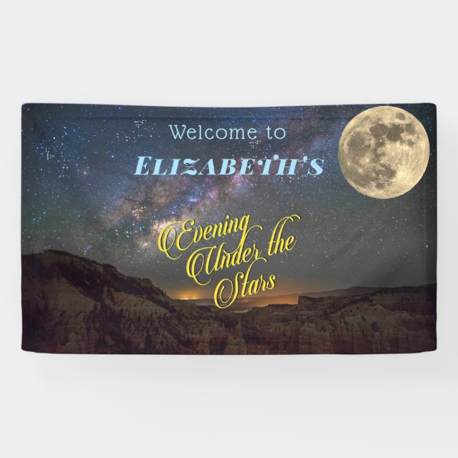 Abend unter den Sternen Vollmondraum Banner (Horizontal)