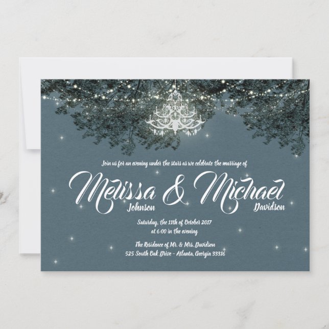 Abend unter der Sternenhochzeit Einladung (Vorderseite)