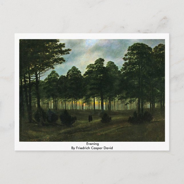 Abend von Friedrich Caspar David Postkarte (Vorderseite)