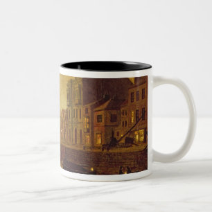 Abend, Whitby Hafen, 1893 (Öl an Bord) Zweifarbige Tasse