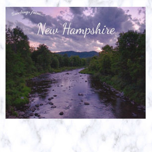 Abenddämmerung am Ammonoosuc-Fluss New Hampshire Postkarte