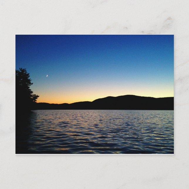 Abenddämmerung am Blue Mountain Lake, NY Postkarte (Vorderseite)