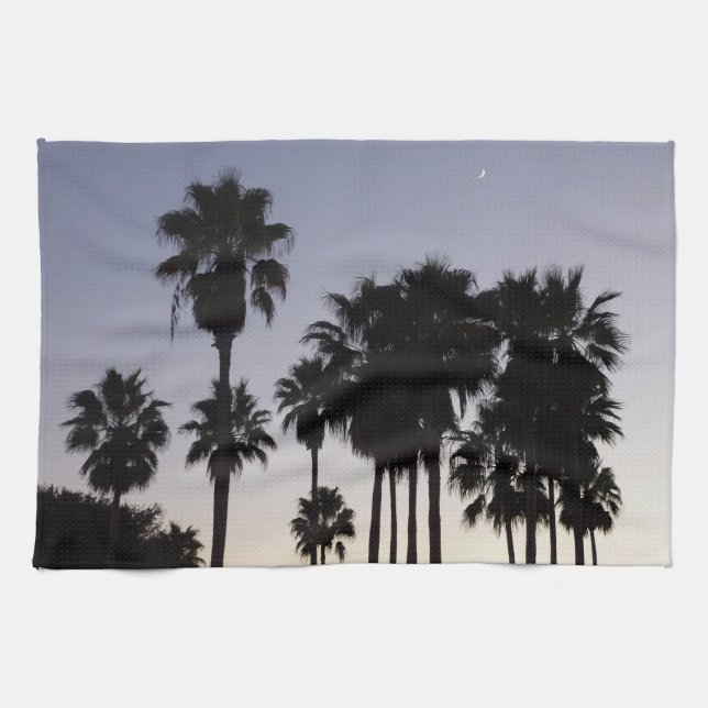 Abenddämmerung mit tropischen Palmen Handtuch (Horizontal)
