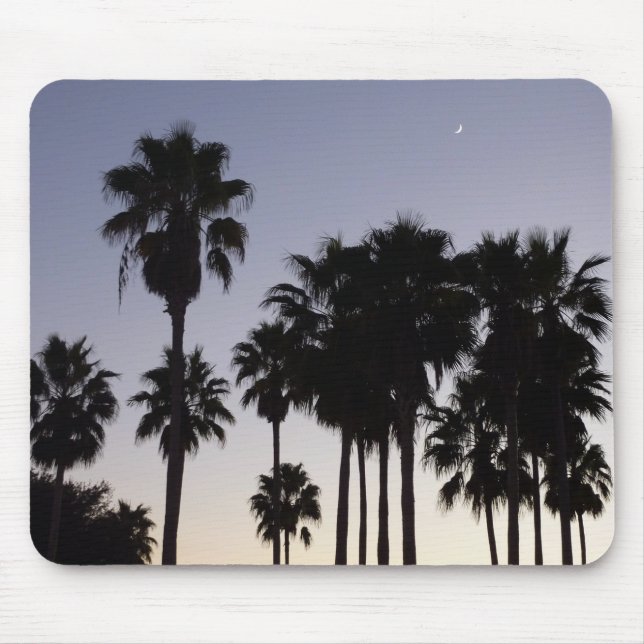 Abenddämmerung mit tropischen Palmen Mousepad (Vorne)