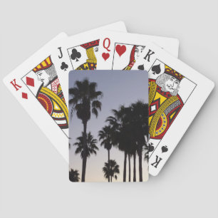 Abenddämmerung mit tropischen Palmen Spielkarten
