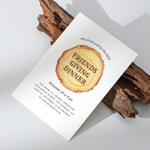 Abendessen am Erntedank. Rustikales Holz Einladung