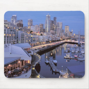 Abendessen am Hafen von Bell in Seattle, Washingto Mousepad